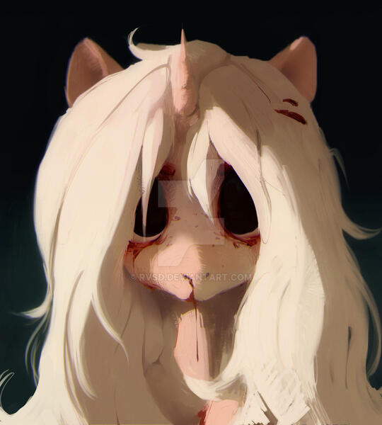 Size: 1280x1422 | Tagged: semi-grimdark, artist:rvsd, derpibooru import, oc, unofficial characters only, pony, unicorn, bleeding, blood, bust, creepy, crying, female, gradient background, horn, image, jpeg, looking at you, mare, no catchlights, nosebleed, tears of blood