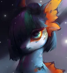 Size: 1840x2000 | Tagged: safe, artist:rvsd, derpibooru import, oc, unofficial characters only, original species, pony, abstract background, female, hair over one eye, image, mare, png, solo