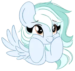 Size: 1310x1243 | Tagged: safe, artist:emberslament, derpibooru import, oc, oc:cotton skies, unofficial characters only, pegasus, pony, cute, doodle, female, happy, heart, heart eyes, image, mare, pegasus oc, png, simple background, spread wings, squishy cheeks, transparent background, wingding eyes, wings