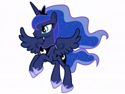 Size: 1024x768 | Tagged: safe, artist:nedemai, derpibooru import, princess luna, alicorn, pony, female, flying, frown, g4, glare, image, jpeg, mare, serious, simple background, solo, spread wings, vector, white background, wings