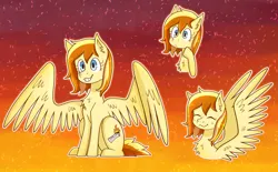 Size: 2924x1818 | Tagged: safe, artist:horselamp, derpibooru import, oc, oc:sundrop striker, unofficial characters only, pegasus, chest fluff, gradient background, image, jpeg, solo