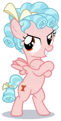 Size: 846x1680 | Tagged: safe, anonymous editor, derpibooru import, edit, cozy glow, pegasus, pony, bipedal, crossed hooves, female, filly, foal, g4, grin, image, png, simple background, smiling, solo, transparent background