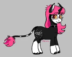 Size: 635x502 | Tagged: safe, artist:dsstoner, derpibooru import, oc, unofficial characters only, pony, undead, unicorn, vampire, vampony, blood, choker, fangs, female, glasses, horn, image, leonine tail, mare, nosebleed, png, tail