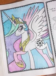 Size: 510x688 | Tagged: safe, artist:lullapiies, derpibooru import, princess celestia, pony, coloring page, image, jpeg, solo, traditional art