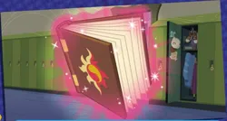 Size: 1095x588 | Tagged: safe, derpibooru import, equestria girls, canterlot high, g4, image, jpeg, lockers, sunset shimmer's book