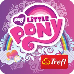 Size: 1024x1024 | Tagged: safe, derpibooru import, official, app icon, e-puzzle my little pony - aplikacja do kolekcjonerskiej serii puzzli trefl, g4, image, my little pony logo, no pony, png, trefl