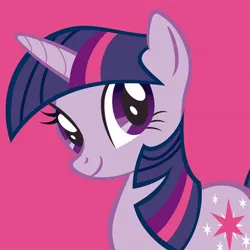 Size: 512x512 | Tagged: safe, derpibooru import, official, twilight sparkle, pony, unicorn, app icon, female, g4, horn, image, jpeg, looking at you, mare, my little pony i̇zle, pink background, simple background, smiling, solo, stock vector, turkuvaz radyo tv haberlesme ve yayincilik a.s., unicorn twilight