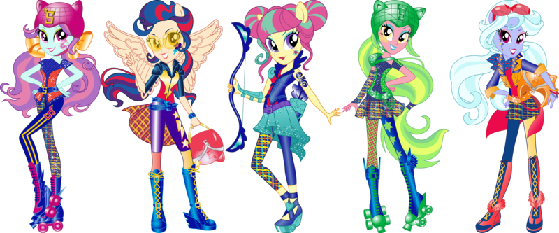 Size: 14945x6215 | Tagged: safe, artist:sugar-loop, indigo zap, lemon zest, sour sweet, sugarcoat, sunny flare, equestria girls, friendship games, image, png, shadow five