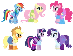 Size: 1270x977 | Tagged: safe, derpibooru import, applejack, fluttershy, pinkie pie, rainbow dash, rarity, twilight sparkle, clothes, equestria girls outfit, image, mane six, png