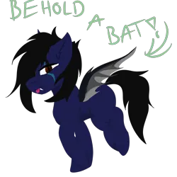 Size: 4000x4000 | Tagged: safe, derpibooru import, oc, oc:silverwing, unofficial characters only, bat pony, bat pony oc, bat wings, black mane, blue body, brown eyes, image, male, png, scar, spread wings, text, wings