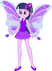 Size: 1158x1579 | Tagged: safe, artist:invisibleink, artist:tylerajohnson352, derpibooru import, twilight sparkle, fairy, equestria girls, beautiful, clothes, dress, fairy wings, flower, flower in hair, g4, image, png, wings