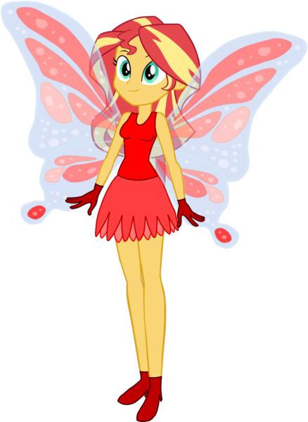 Size: 1151x1578 | Tagged: safe, artist:invisibleink, artist:tylerajohnson352, derpibooru import, sunset shimmer, fairy, equestria girls, beautiful, clothes, dress, fairy wings, g4, gloves, image, png, wings