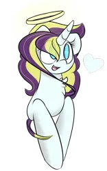 Size: 1197x1920 | Tagged: safe, artist:umbreow, derpibooru import, oc, oc:heavenly delight, pony, unicorn, bust, female, halo, horn, image, mare, png, portrait, simple background, solo, transparent background