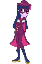 Size: 2000x3000 | Tagged: safe, artist:alandssparkle, artist:user15432, derpibooru import, edit, vector edit, twilight sparkle, twilight sparkle (alicorn), alicorn, human, equestria girls, belt, belt buckle, boots, cape, clothes, crossover, gloves, hat, high heel boots, image, mask, png, princess peach showtime, shoes, simple background, smiling, thief, transparent background, vector