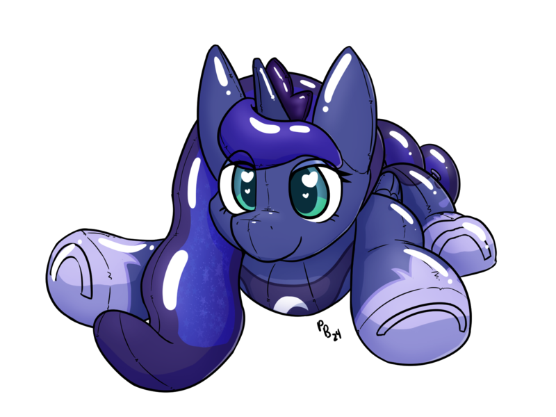 Size: 1600x1200 | Tagged: safe, artist:ponballoon, derpibooru import, princess luna, alicorn, inflatable pony, pooltoy pony, female, image, inflatable, inflatable toy, lying down, png, pool toy, shiny, simple background, solo, transparent background