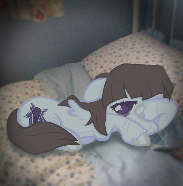 Size: 2475x2521 | Tagged: safe, derpibooru import, oc, bed, covering face, disabled, image, injured, on bed, original art, png, ponysona, sleepy, wingless