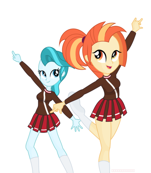 Size: 2901x3333 | Tagged: safe, artist:starcollider, derpibooru import, lighthoof, shimmy shake, 2 4 6 greaaat, equestria girls, .svg available, base used, clothes, derpibooru exclusive, duo, duo female, equestria girls-ified, female, g4, image, png, shirt, skirt, socks, vector