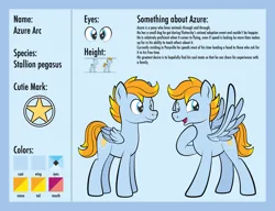 Size: 1920x1473 | Tagged: safe, artist:alexdti, derpibooru import, oc, oc:azure arc, pegasus, pony, image, male, png, reference sheet, solo, stallion