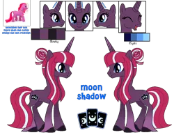 Size: 1090x847 | Tagged: safe, artist:hate-love12, derpibooru import, moon shadow, pony, unicorn, g2, base used, female, horn, image, mare, png, reference sheet, simple background, solo, toy, transparent background