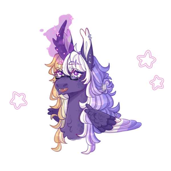 Size: 1800x1800 | Tagged: safe, artist:sleepy-nova, derpibooru import, oc, oc:morningstar magic, alicorn, pony, colored wings, female, glasses, image, magic, mare, multicolored wings, png, simple background, solo, transparent background, wings