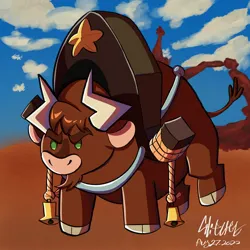 Size: 2048x2048 | Tagged: safe, derpibooru import, bull, them's fightin' herds, 2022, chibi, community related, cute, dated, image, jpeg, male, signature, solo, texas (tfh)