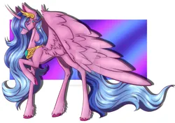 Size: 1280x906 | Tagged: safe, artist:wasatgemini, derpibooru import, oc, alicorn, pony, concave belly, female, image, jpeg, large wings, long mane, long tail, mare, raised hoof, slender, solo, standing, sternocleidomastoid, tail, tall, thin, unshorn fetlocks, wings