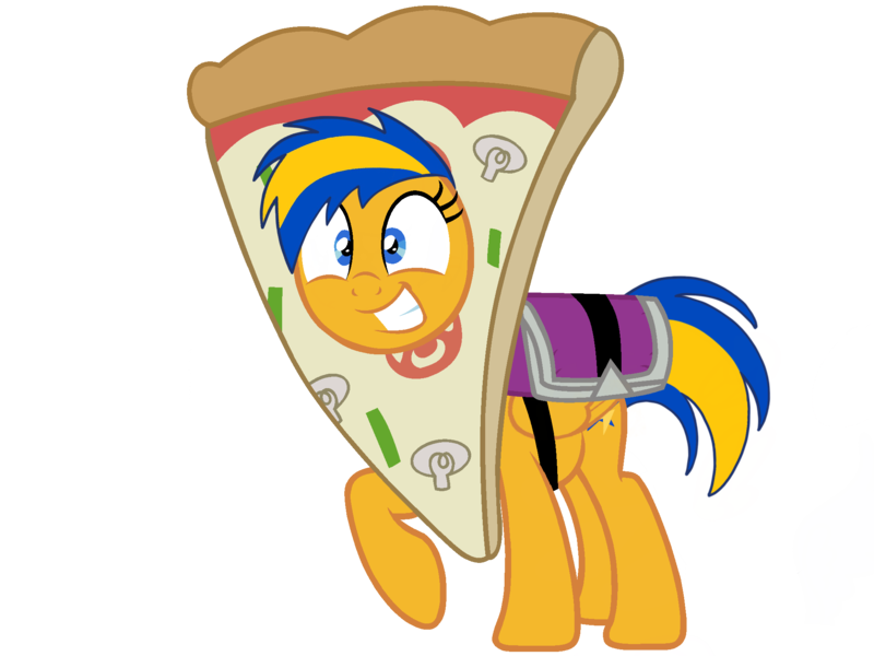 Size: 2048x1536 | Tagged: safe, artist:ry-bluepony1, derpibooru import, oc, oc:flare spark, unofficial characters only, pegasus, delivery pony, female, food, g4, image, pizza, png, simple background, smiling, solo, transparent background