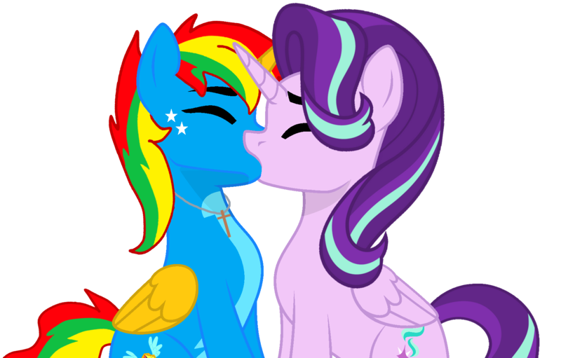 Size: 1773x1132 | Tagged: safe, artist:shieldwingarmorofgod, derpibooru import, starlight glimmer, oc, oc:shield wing, unofficial characters only, alicorn, alicornified, canon x oc, female, g4, image, kissing, male, png, race swap, shipping, starlicorn, xk-class end-of-the-world scenario