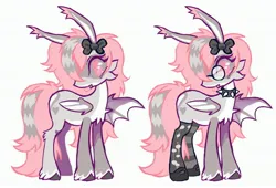 Size: 2944x2000 | Tagged: safe, artist:heartwoozy, derpibooru import, oc, unofficial characters only, bat pony, pony, cheek fluff, chest fluff, choker, clothes, ear fluff, fangs, female, glasses, hoof shoes, image, jpeg, mare, simple background, socks, solo, spiked choker, unshorn fetlocks, white background