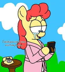 Size: 3023x3351 | Tagged: safe, artist:professorventurer, derpibooru import, oc, oc:power star, clothes, frame, image, implied death, implied father, morning ponies, panties, phone, png, robe, rotary phone, rule 85, super mario 64, super mario bros., table, underwear