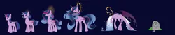 Size: 4480x912 | Tagged: safe, artist:thurder2020, derpibooru import, twilight sparkle, twilight sparkle (alicorn), alicorn, pony, age progression, colored wings, colored wingtips, crumbling, death, ethereal mane, gravestone, halo, image, mortal, older, png, sequence, starry mane, wings