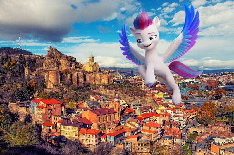 Size: 1200x800 | Tagged: safe, derpibooru import, ponerpics import, ponybooru import, zipp storm, pegasus, pony, g5, georgia (country), image, irl, jpeg, photo, ponies in real life, solo, tbilisi