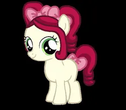 Size: 500x437 | Tagged: safe, artist:katiegirlsforever, derpibooru import, oc, oc:chi-chi, unofficial characters only, earth pony, pony, black background, bow, cute, female, filly, foal, g4, green eyes, hair bow, image, jpeg, niece, not cherry jubilee, ocbetes, red hair, red mane, red tail, simple background, smiling, solo, tail, tail bow, tan coat
