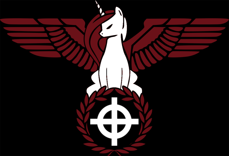 Size: 1103x750 | Tagged: safe, artist:dpr, pony, celtic cross, fascism, fascist, fascist symbol, flag, image, mlpol, nazi, neo fascist, png