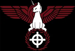 Size: 1103x750 | Tagged: safe, pony, celtic cross, fascism, fascist, fascist symbol, flag, image, mlpol, nazi, neo fascist, png