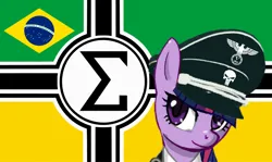 Size: 952x569 | Tagged: safe, derpibooru import, twilight sparkle, pony, brazil, brazilian portuguese, fascism, fascist, flag, image, integralism, png, sigma