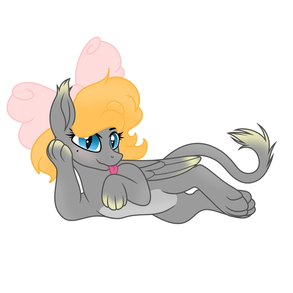 Size: 6890x6890 | Tagged: safe, artist:riofluttershy, derpibooru import, oc, oc:ivy, unofficial characters only, sphinx, blue eyes, bow, ginger hair, hair bow, image, jpeg, pale belly, simple background, sphinx oc