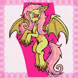 Size: 2000x2000 | Tagged: safe, artist:redactedhaunt, derpibooru import, fluttershy, bat pony, pony, bat ponified, flutterbat, image, png, race swap, solo