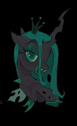 Size: 1021x1653 | Tagged: safe, artist:_night_milk_, derpibooru import, queen chrysalis, changeling, changeling queen, black background, female, g4, image, jpeg, simple background, solo