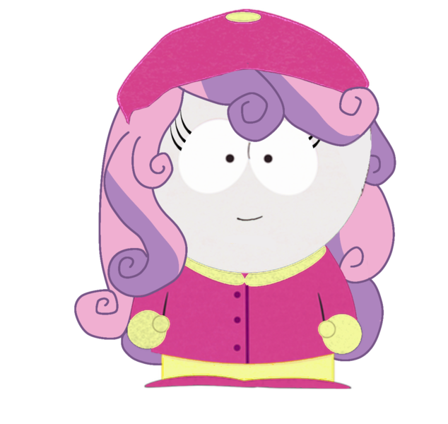 Size: 1199x1135 | Tagged: safe, derpibooru import, sweetie belle, image, png, recolor, south park, wendy testaburger