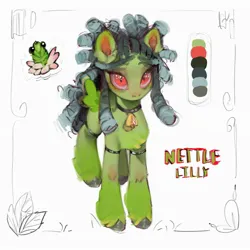 Size: 2048x2048 | Tagged: safe, artist:505p0ni, derpibooru import, oc, oc:nettle lilly, unofficial characters only, pegasus, pony, armband, bell, bell collar, collar, commission, female, image, jpeg, mare, red eyes, reference sheet, simple background, slit pupils, solo, unshorn fetlocks, white background