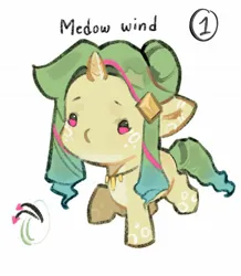 Size: 1440x1654 | Tagged: safe, artist:505p0ni, derpibooru import, oc, oc:medow wind, unofficial characters only, pony, unicorn, adoptable, female, horn, image, jewelry, jpeg, mare, necklace, simple background, solo, white background