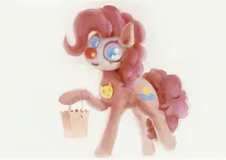 Size: 4093x2894 | Tagged: safe, artist:xallaanacyoxcyor, derpibooru import, pinkie pie, earth pony, pony, basket, clothes, clown makeup, costume, female, g4, halloween, halloween costume, holiday, image, jpeg, mare, simple background, solo, white background