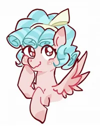 Size: 1600x2003 | Tagged: safe, artist:蜀灰, derpibooru import, cozy glow, pegasus, pony, blushing, bust, female, filly, foal, hoof on cheek, image, jpeg, looking at you, portrait, simple background, smiling, smiling at you, solo, spread wings, white background, wings