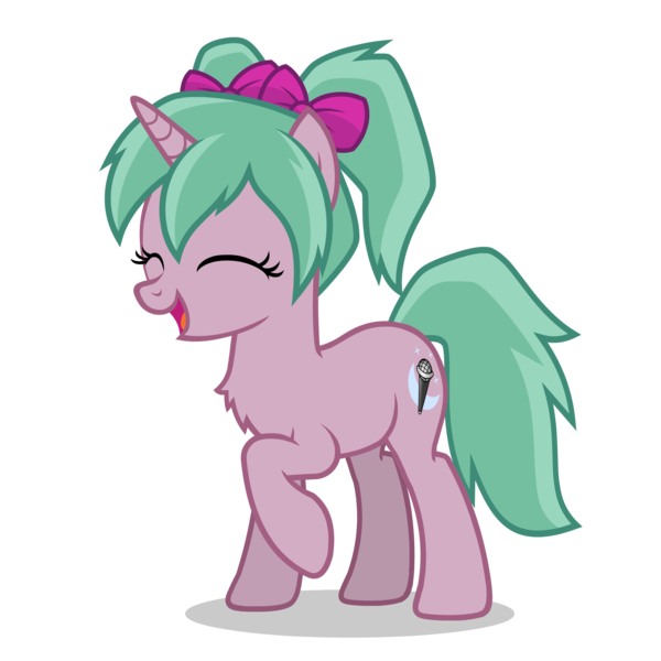Size: 2800x2800 | Tagged: safe, derpibooru import, oc, oc:magicalmysticva, unofficial characters only, pony, unicorn, bow, chest fluff, eyes closed, female, hair bow, happy, horn, image, open mouth, pigtails, pink body, png, simple background, solo, teal mane, transparent background, twintails, vector