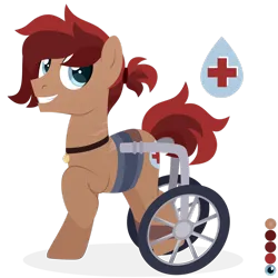 Size: 1920x1920 | Tagged: safe, artist:kabuvee, derpibooru import, oc, earth pony, pony, image, male, png, simple background, solo, stallion, transparent background, wheelchair