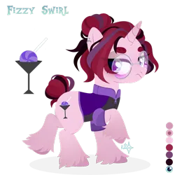 Size: 1920x1920 | Tagged: safe, artist:kabuvee, derpibooru import, oc, oc:fizzy swirl, pony, unicorn, clothes, female, glasses, horn, image, mare, png, simple background, solo, transparent background