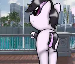 Size: 1272x1080 | Tagged: safe, artist:foxfer64_yt, derpibooru import, oc, unofficial characters only, earth pony, pony, butt, fountain, image, jpeg, looking at something, looking up, smiling, stars