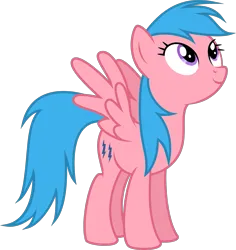 Size: 1933x2048 | Tagged: safe, artist:deratrox, artist:marthageneric1999, color edit, edit, firefly, pegasus, pony, buckball season, g1, season 6, .svg available, absurd resolution, colored, cute, edited vector, female, flyabetes, g1 to g4, g4, generation leap, image, looking up, mare, png, simple background, smiling, solo, transparent background, vector