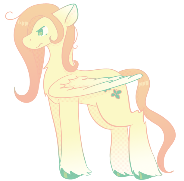 Size: 1444x1417 | Tagged: safe, artist:clandestine, derpibooru import, fluttershy, pegasus, pony, alternate cutie mark, angry, blue eyes, closed mouth, colored wings, cutie mark, derpibooru exclusive, female, floppy ears, folded wings, g4, gradient mane, gradient tail, gradient wings, hooves, image, leg gradient, long mane, long tail, looking down, mare, pink mane, pink tail, png, simple background, solo, standing, tail, transparent background, unshorn fetlocks, wavy mane, wavy tail, wings, yellow coat